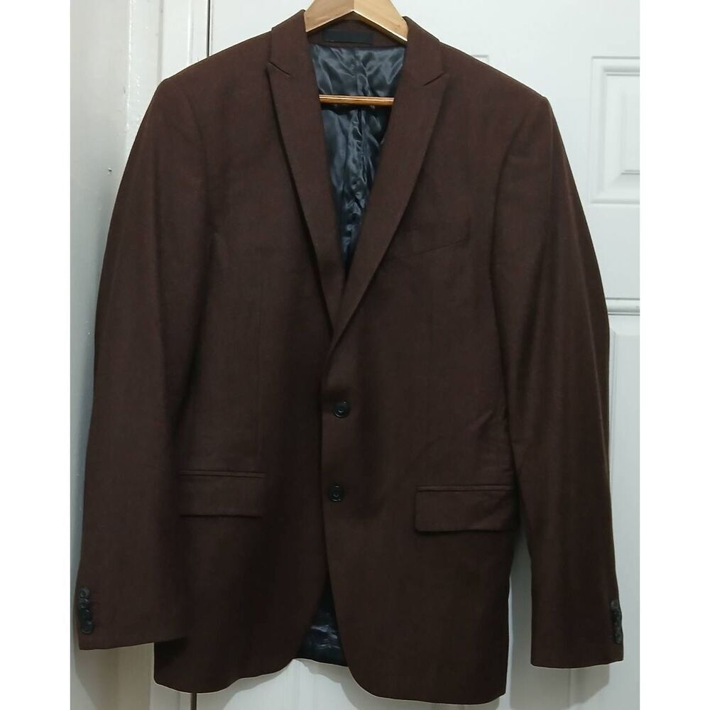 Zara studio mens size 40 dark brown wool jacket blazer